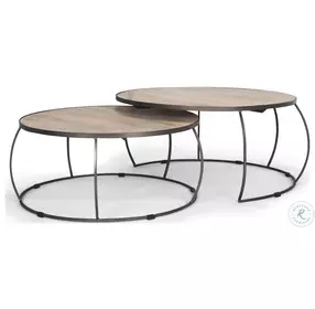 Clapp Light Brown Wood And Silver Metal Coffee Table
