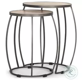 Clapp Light Brown Wood And Silver Metal Accent Tables