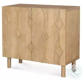 Heera Light Brown Diamond Motif Shelf Accent Cabinet