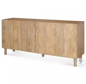 Heera Light Brown Diamond Motif Shelf Sideboard
