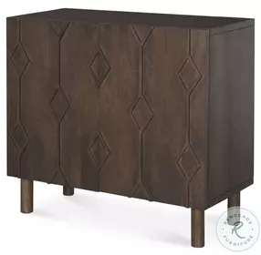 Heera Dark Brown Diamond Motif Shelf Accent Cabinet