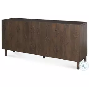 Heera Dark Brown Diamond Motif Shelf Sideboard