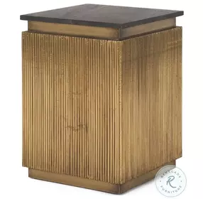 Satima Black Marble And Gold Metal Square Accent Table