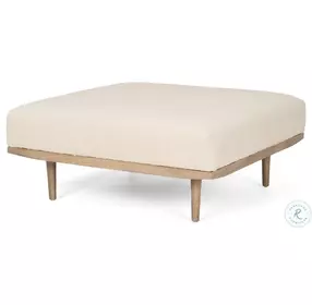 Shae Oatmeal Fabric Ottoman
