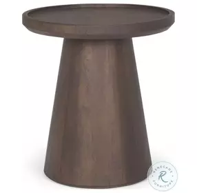 Takoda Dark Brown Wood Tapered Drum Accent Table