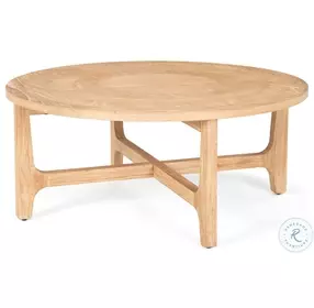 Taylin Light Brown Wood Round Coffee Table