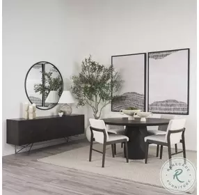 Fitzgerald Brown Solid Wood Round Dining Room Set