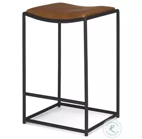 Taniel Brown Leather Counter Height Stool