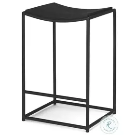 Taniel Textured Black Wood Counter Height Stool