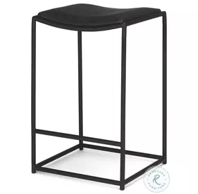Taniel Black Leather Counter Height Stool