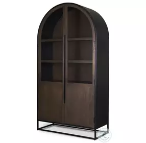 Sloan Dark Brown Arched Curio Cabinet