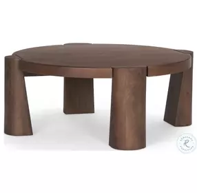 Tammar Brown Wood Round Coffee Table