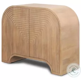 Sorina Light Brown Wood Reverse Fluted Accent Cabinet