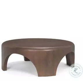 Shima Dark Brown Wood Round Coffee Table