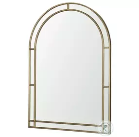 Tiffany Brushed Gold Double Frame Metal Arched Mirror