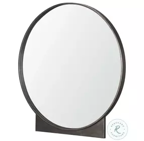 Tillie Gunmetal Textured Metal Frame Round Wall Mirror