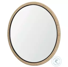 Vasie Black Wood Jute Round Mirror