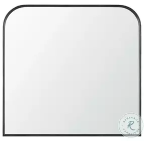 Timon Brushed Black Metal Frame Square Arched Mirror