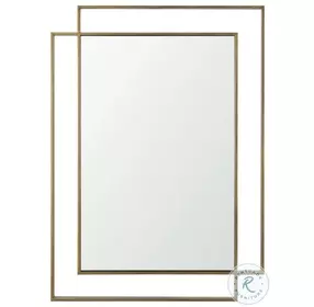 Tiva Brushed Gold Dual Metal Frame Rectangular Mirror
