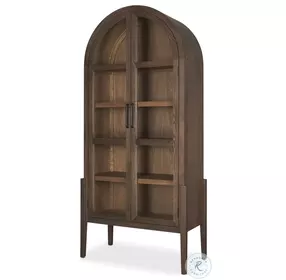 Teva Two Toned Dark w/Light Wood Arched Curio Cabinet