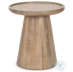 Takoda Light Brown Wood Tapered Drum Accent Table