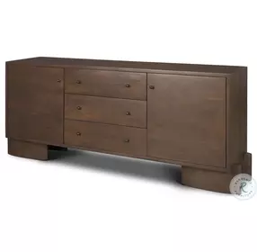 Jonan Dark Brown Wood 3 Drawer Sideboard