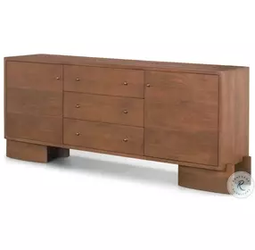 Jonan Medium Brown Wood 3 Drawer Sideboard