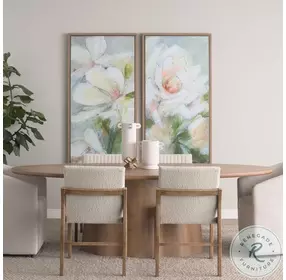Jovani Light Brown Mango Wood Oval Dining Room Set