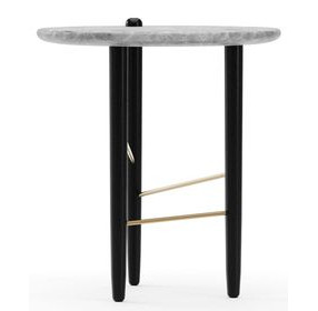Madera Gray Round Armani Marble Top Large Spot Table