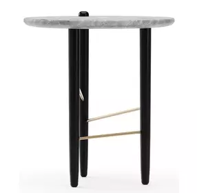 Madera Gray Round Armani Marble Top Large Spot Table