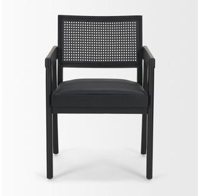 Reid Black Upholstered Dining Armchair