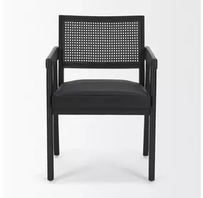 Reid Black Upholstered Dining Armchair