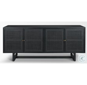 Grier Matte Black Cane Sideboard