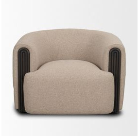 Kornelia Mushroom Gray Upholstered Club Chair