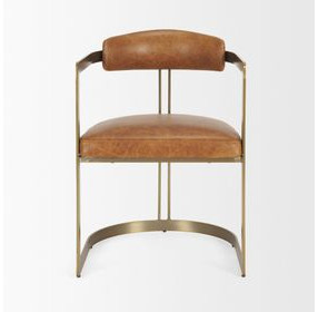 Hollyfield I Brown Upholstered Dining Chair with Nailhead Trim