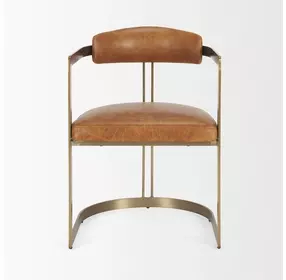 Hollyfield I Brown Upholstered Dining Chair with Nailhead Trim