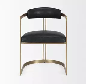 Hollyfield II Black Upholstered Dining Chair with Nailhead Trim