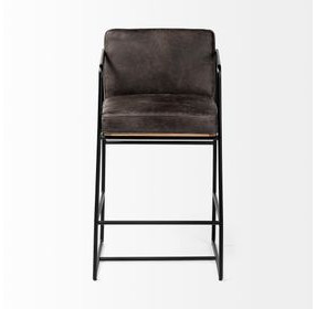 Stamford Black Upholstered Counter Height Stool