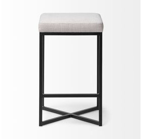Frodo White Upholstered Barstool