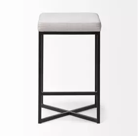 Frodo White Upholstered Barstool