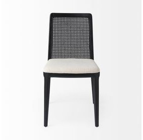 Clara Cream and Black Upholstered Dining Chair