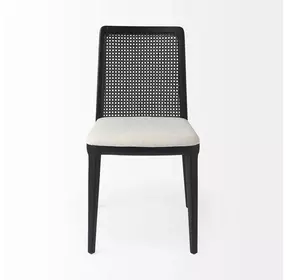Clara Cream and Black Upholstered Dining Chair