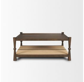 Bondi Dark Brown and Natural Square Coffee Table