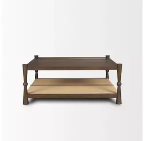 Bondi Dark Brown and Natural Square Coffee Table