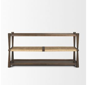 Bondi Dark Brown and Natural Rectangular Console Table
