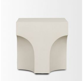 Bunda Ivory Square Concrete Top Accent Table