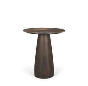 Allyson Dark Brown and Cappuccino 32" Round Marble Top Dining Table
