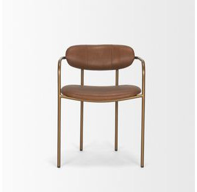 Parker Brown Leather Upholstered Dining Chair