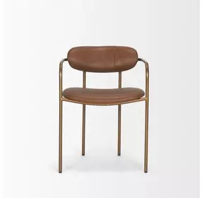 Parker Brown Leather Upholstered Dining Chair