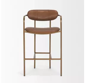 Parker Brown Leather Upholstered Counter Height Stool